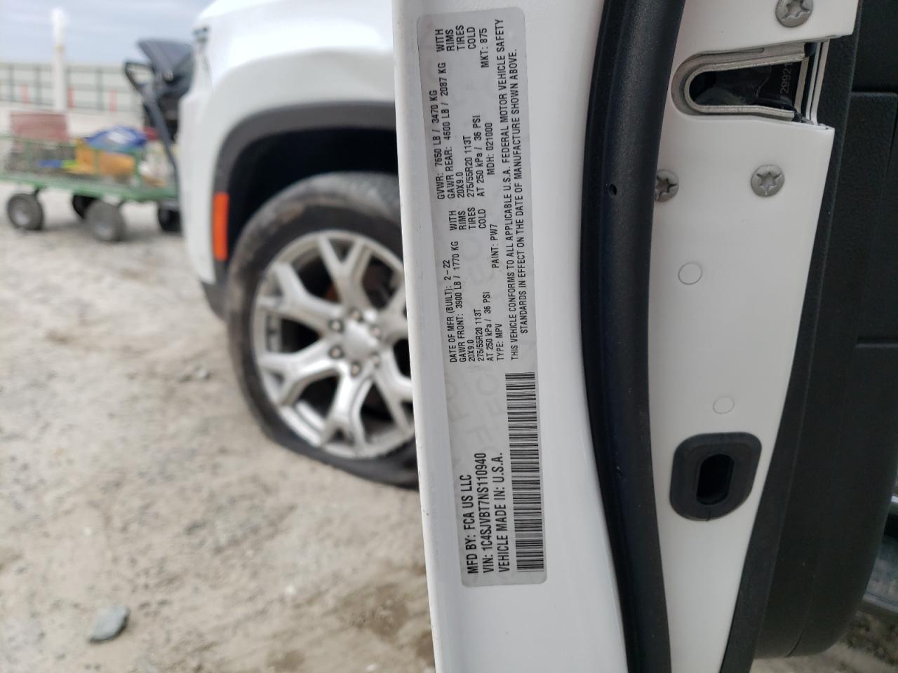 2022 JEEP WAGONEER SERIES II VIN:1C4SJVBT7NS110940