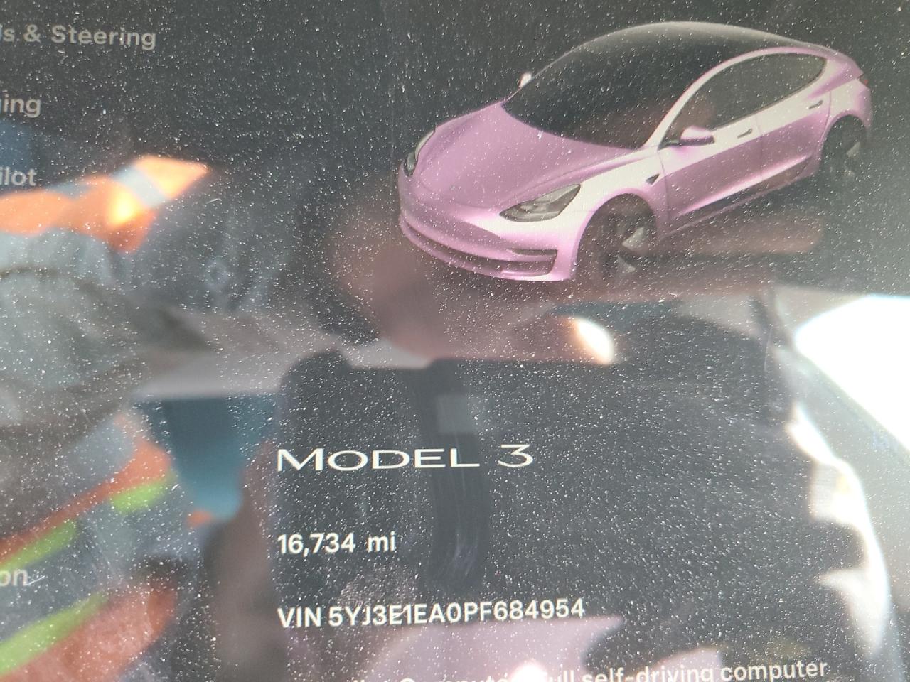 2023 TESLA MODEL 3 VIN:5YJ3E1EA0PF684954