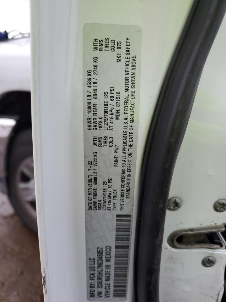 2022 RAM 2500 TRADESMAN VIN:3C6UR5HL7NG346057