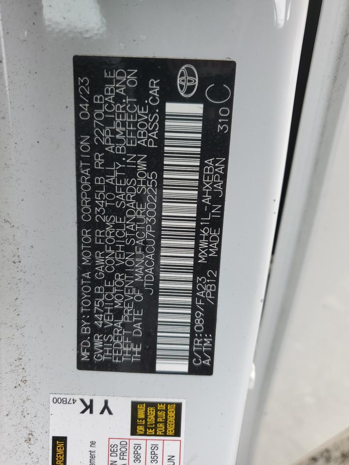 2023 TOYOTA PRIUS PRIME SE VIN:JTDACACU7P3002255