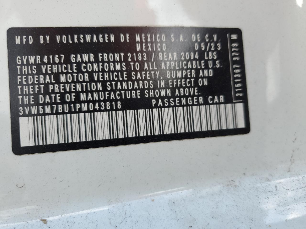2023 VOLKSWAGEN JETTA S VIN:3VW5M7BU1PM043818