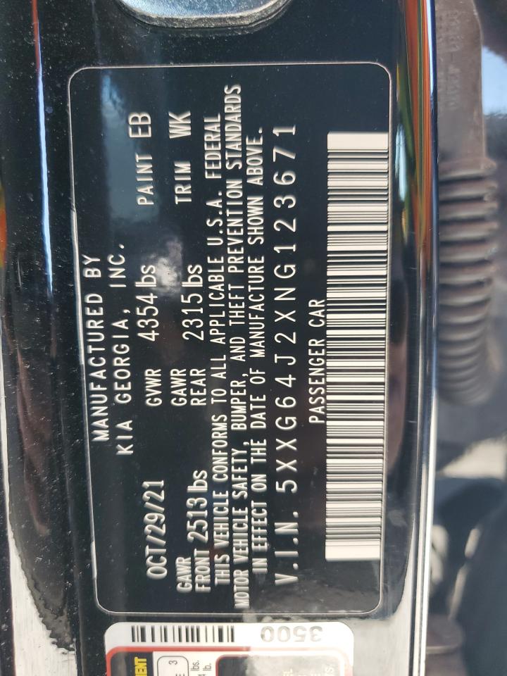 2022 KIA K5 GT LINE VIN:5XXG64J2XNG123671