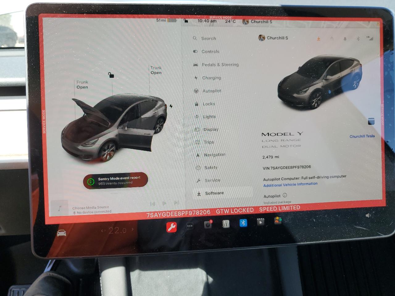 2023 TESLA MODEL Y VIN:7SAYGDEE8PF978206