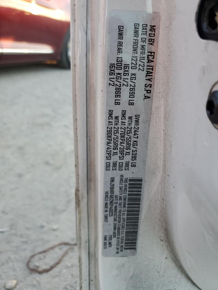 2022 RAM PROMASTER CITY TRADESMAN VIN:ZFBHRFAB2N6Y46925