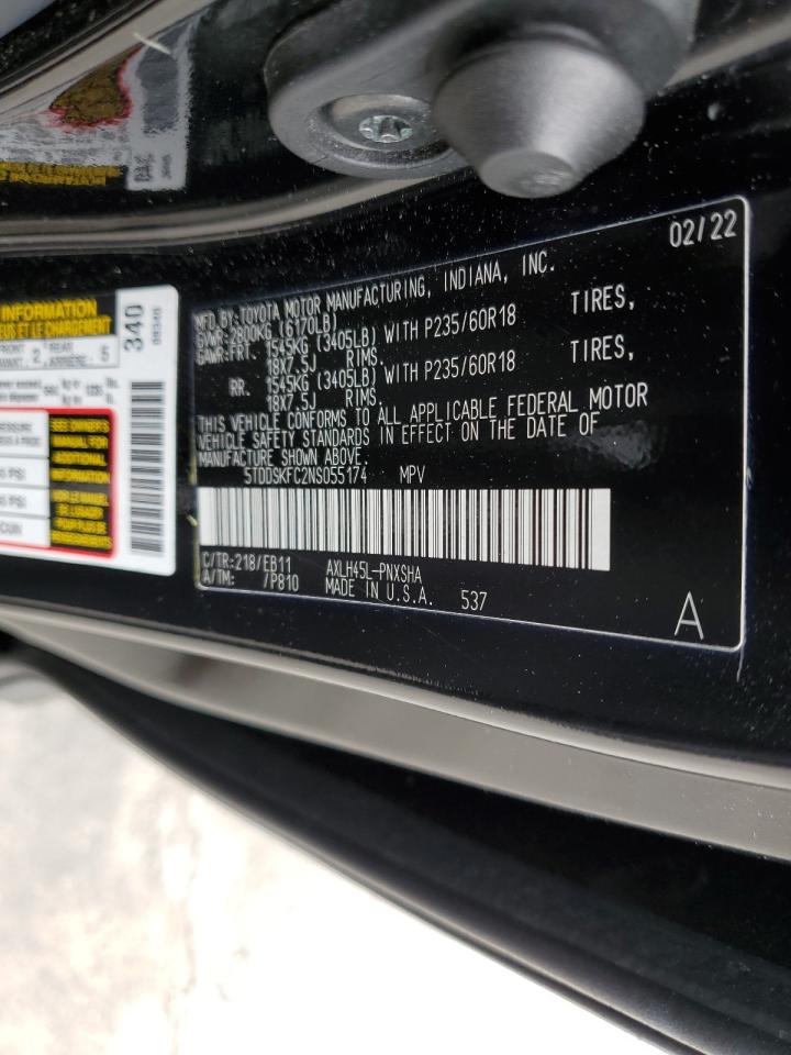 2022 TOYOTA SIENNA XSE VIN:5TDDSKFC2NS055174
