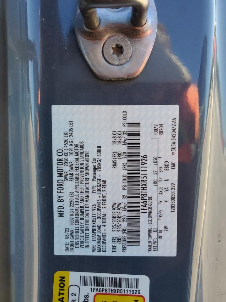 2024 FORD MUSTANG VIN:1FA6P8THXR5111926