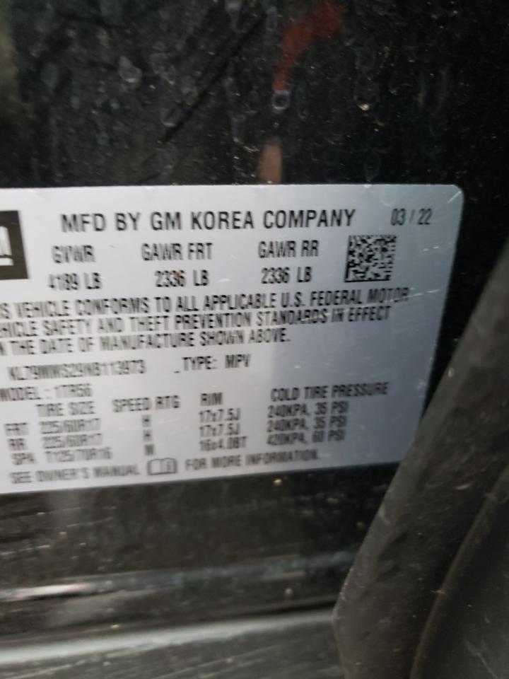 2022 CHEVROLET TRAILBLAZER LS VIN:KL79MMS29NB113973