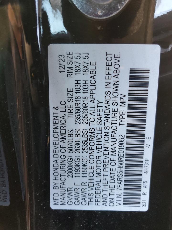 2024 HONDA CR-V SPORT VIN:7FARS5H50RE019052