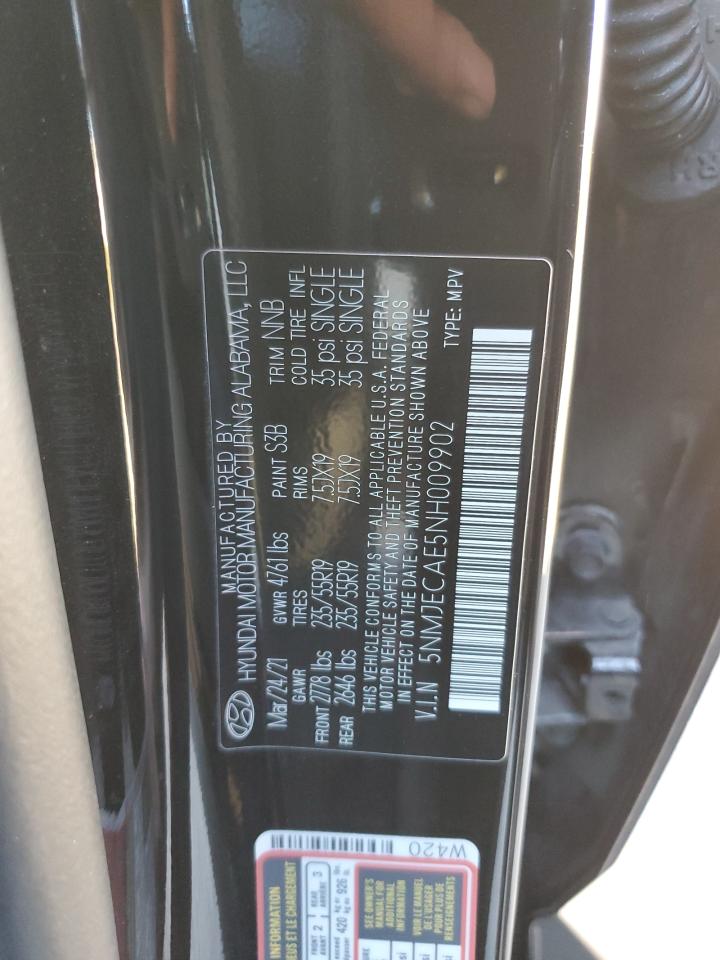 2022 HYUNDAI TUCSON LIMITED VIN:5NMJECAE5NH009902