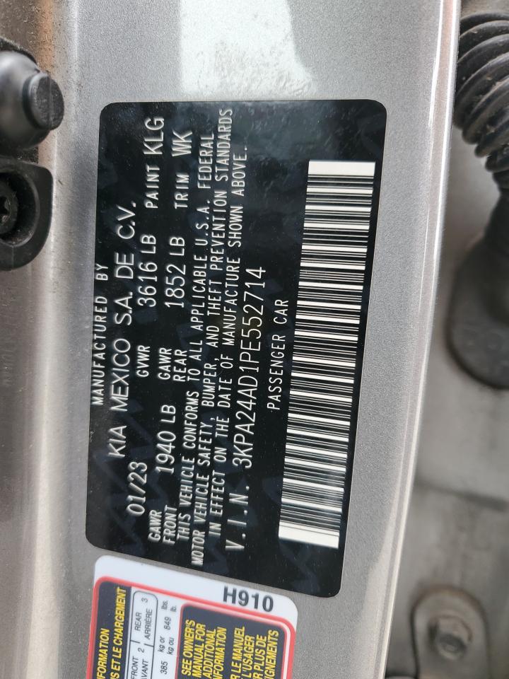 2023 KIA RIO LX VIN:3KPA24AD1PE552714