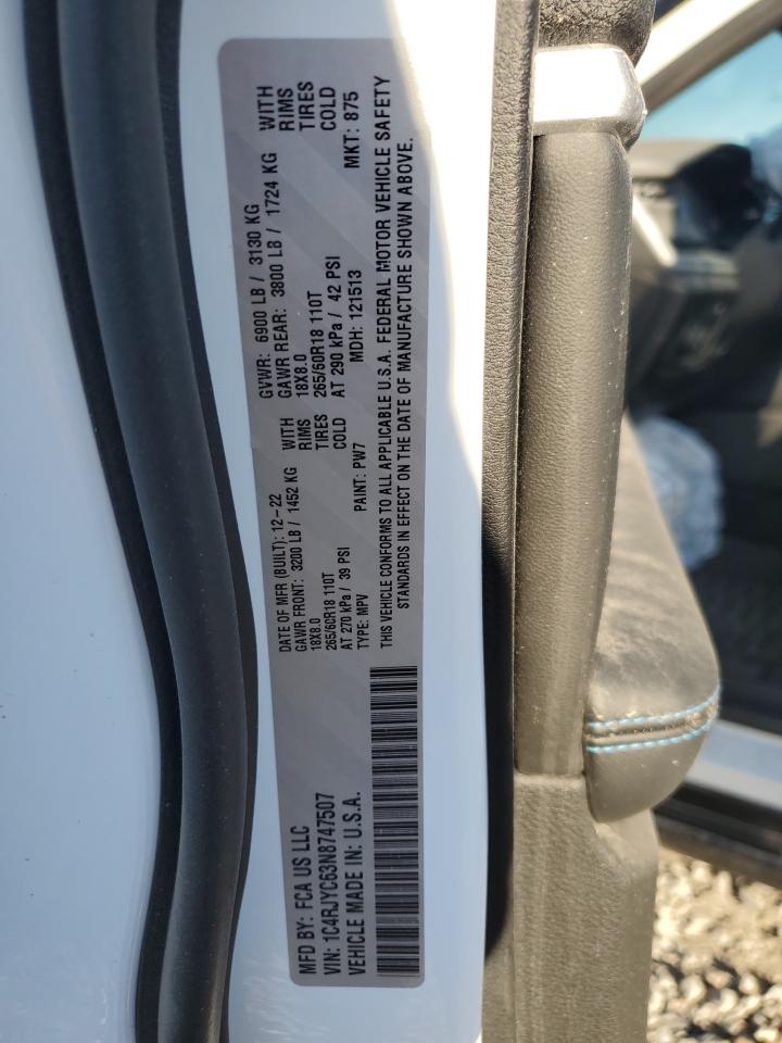 2022 JEEP GRAND CHEROKEE TRAILHAWK 4XE VIN:1C4RJYC63N8747507