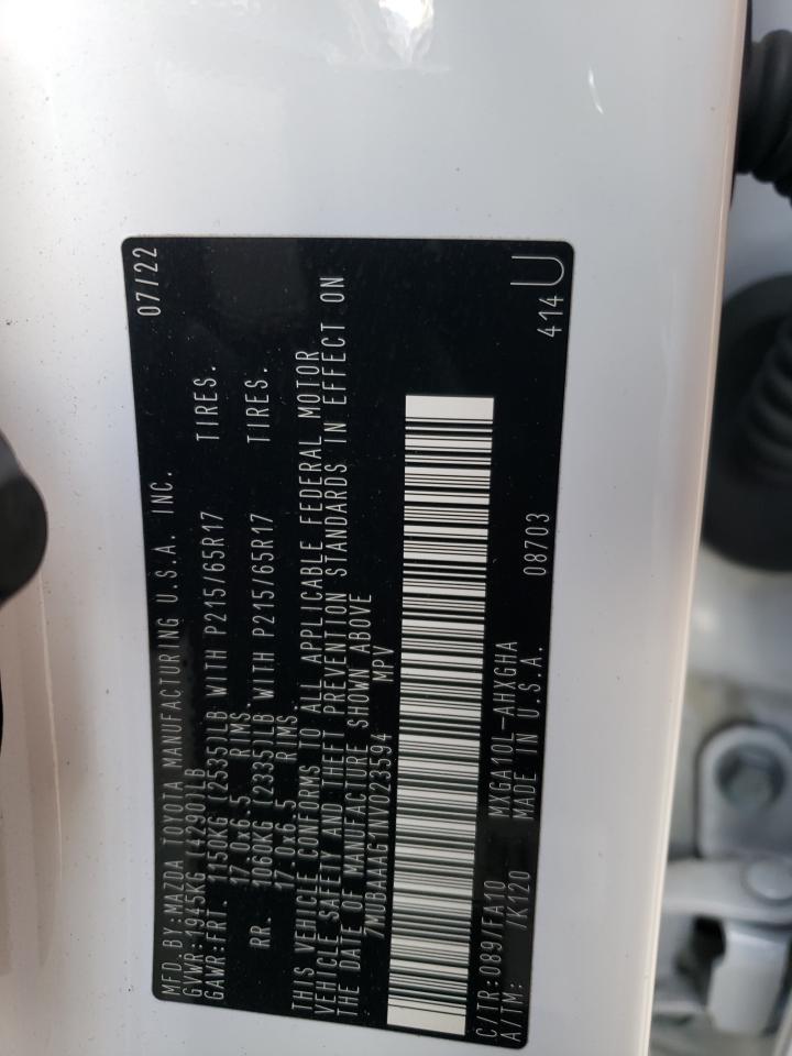 2022 TOYOTA COROLLA CROSS LE VIN:7MUBAAAG1NV023594