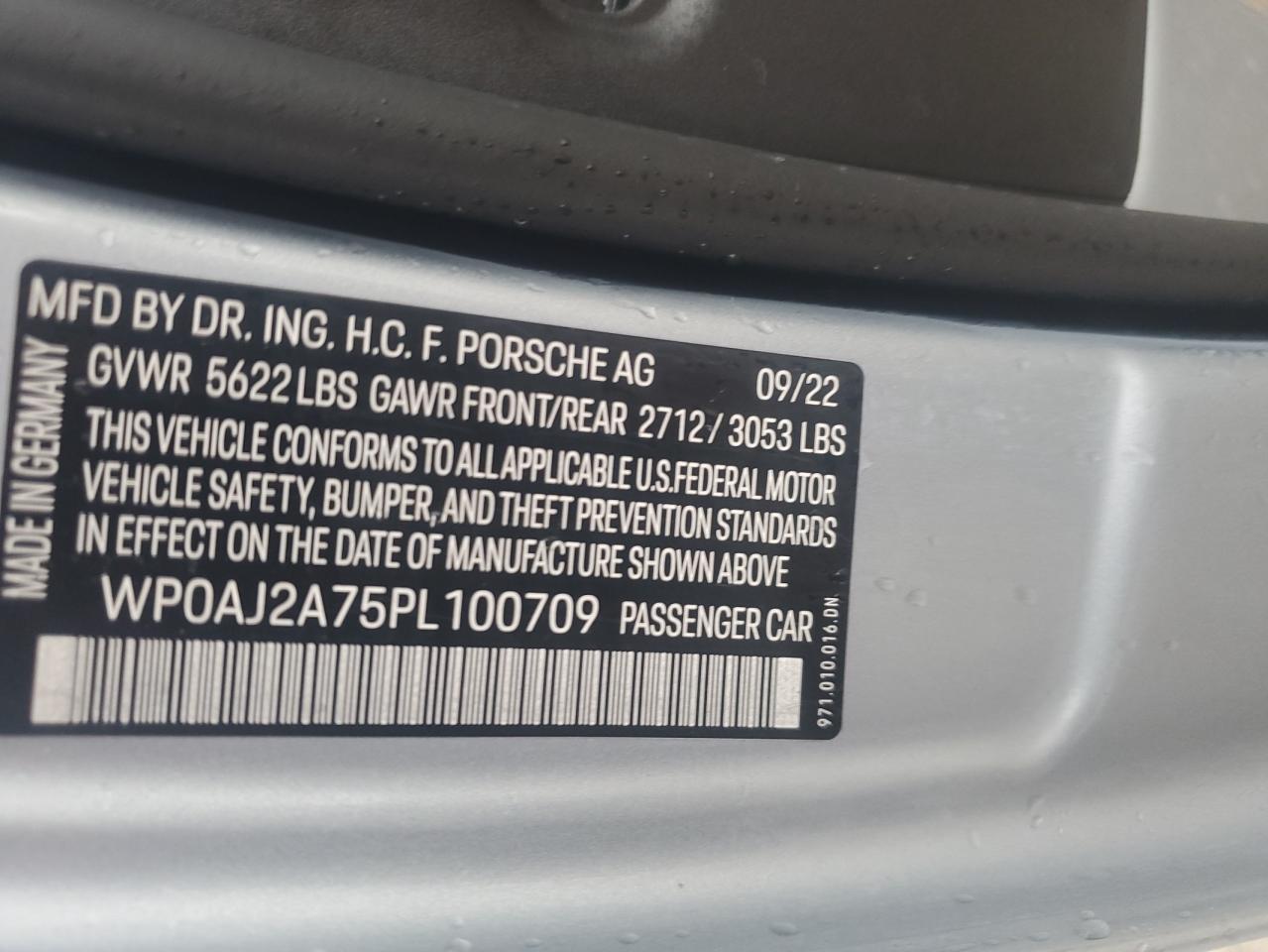 2023 PORSCHE PANAMERA BASE VIN:WP0AJ2A75PL100709