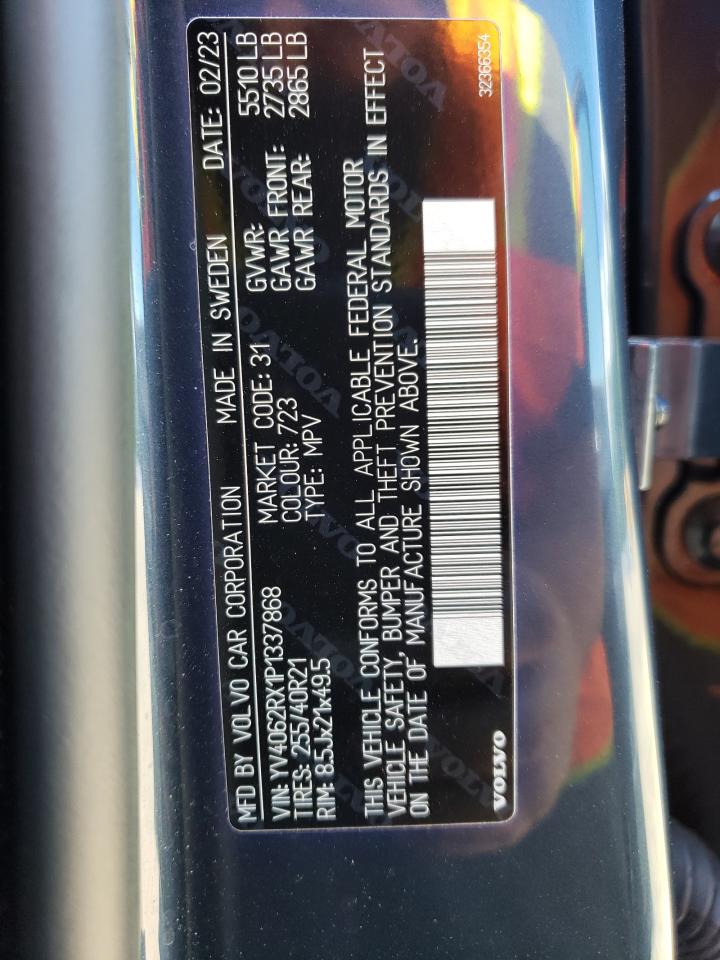 2023 VOLVO XC60 ULTIMATE VIN:YV4062RX1P1337868