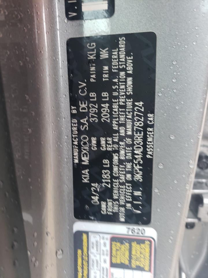 2024 KIA FORTE GT LINE VIN:3KPF54AD3RE782724
