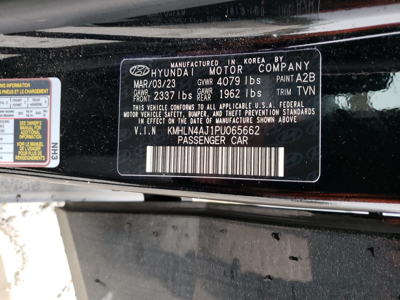 2023 HYUNDAI ELANTRA LIMITED VIN:KMHLN4AJ1PU065662