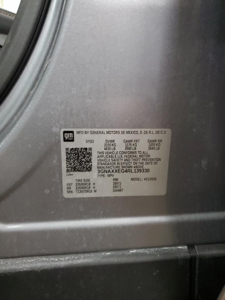 2024 CHEVROLET EQUINOX PREMIERE VIN:3GNAXXEG4RL139330