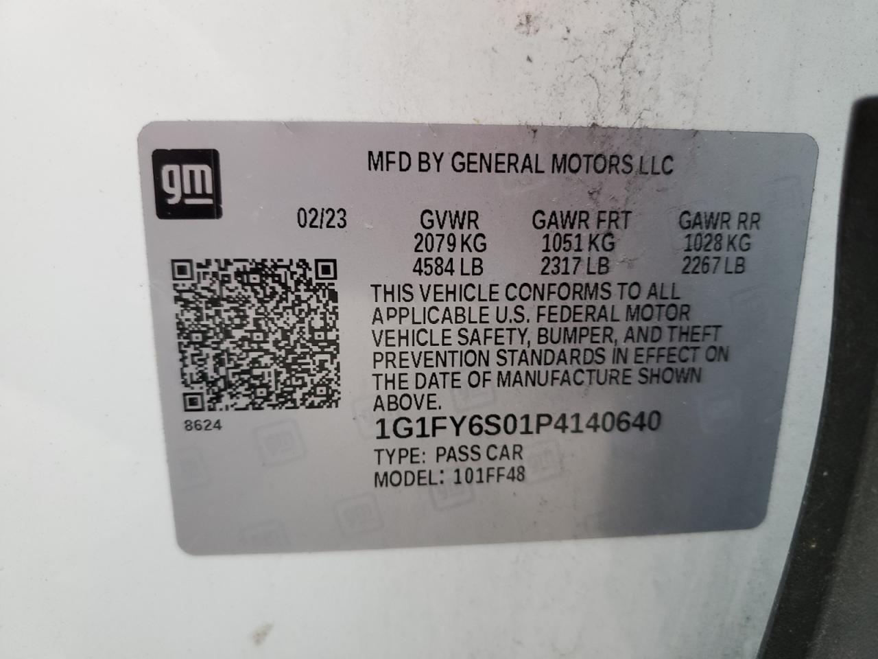 2023 CHEVROLET BOLT EUV LT VIN:1G1FY6S01P4140640