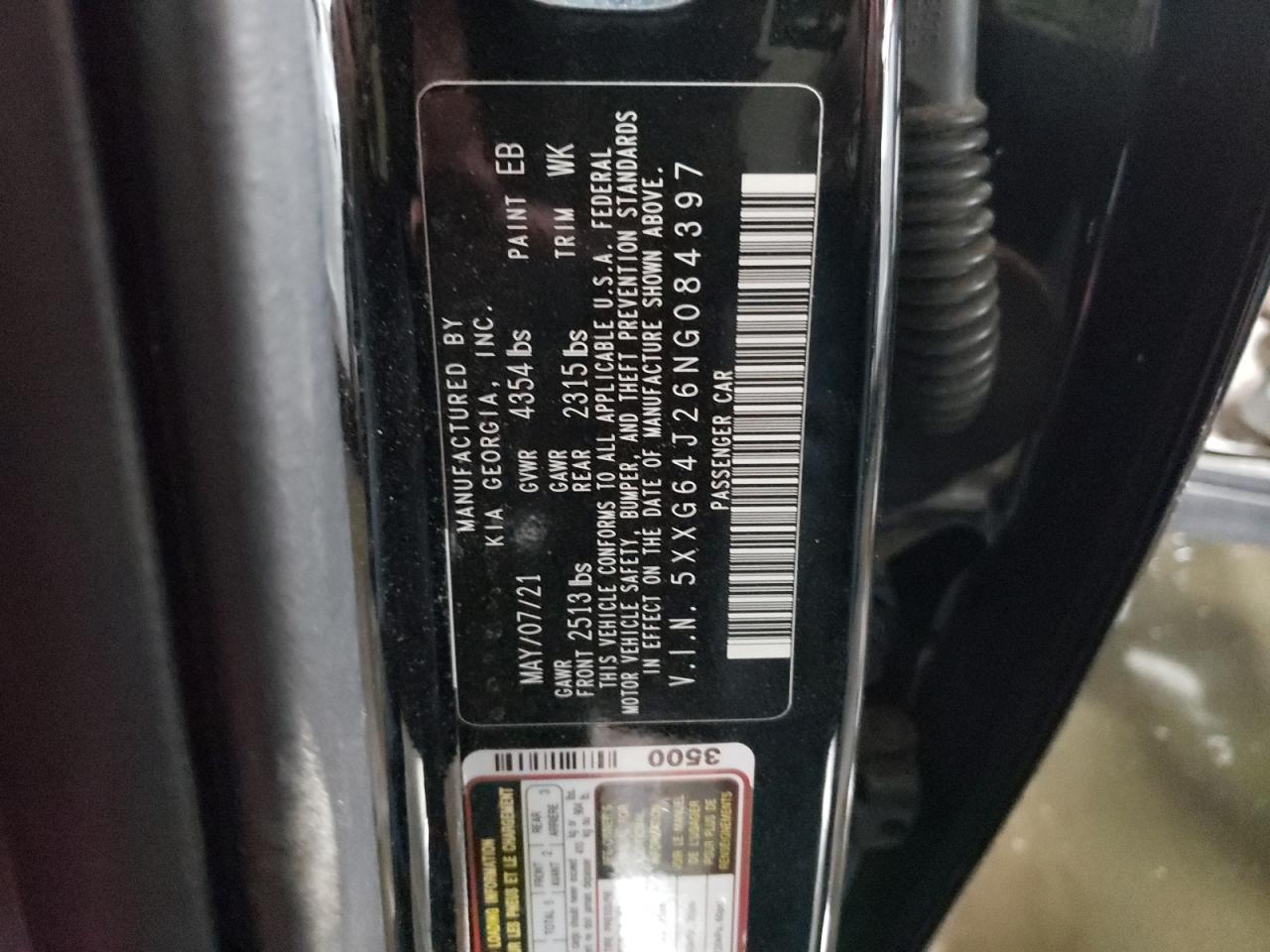 2022 KIA K5 GT LINE VIN:2G1105SA2J9163644