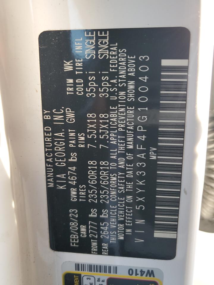 2023 KIA SPORTAGE EX VIN:5XYK33AF4PG100403