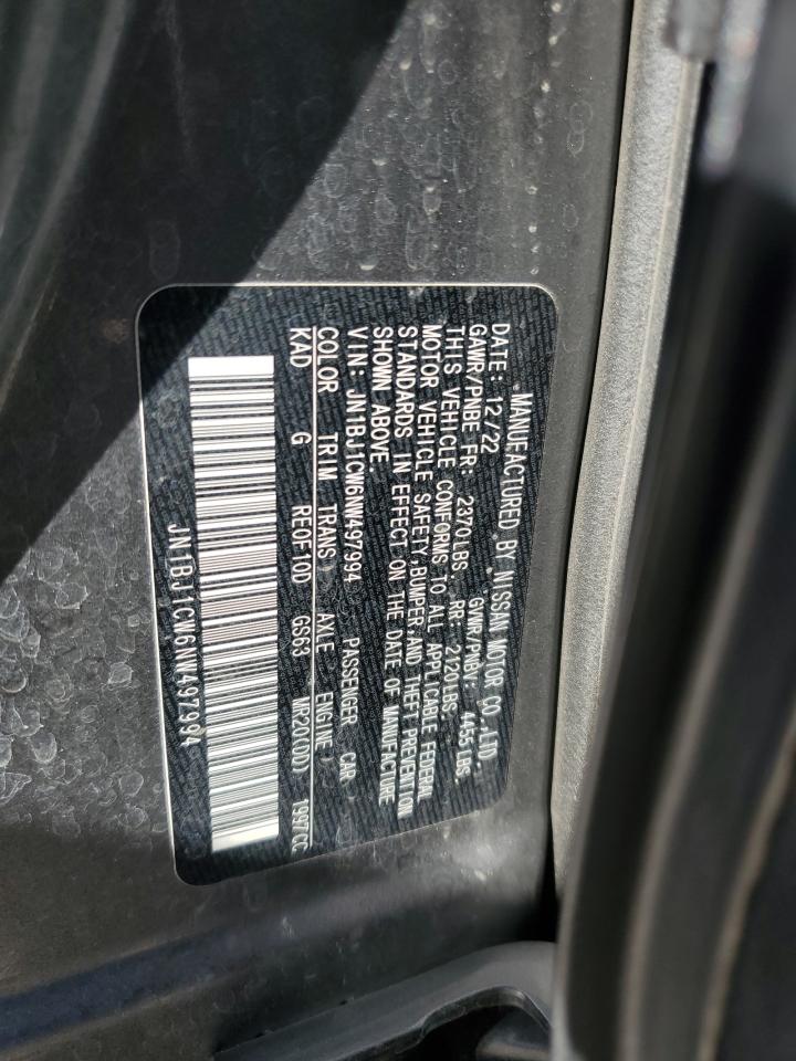 2022 NISSAN ROGUE SPORT SL VIN:JN1BJ1CW6NW497994