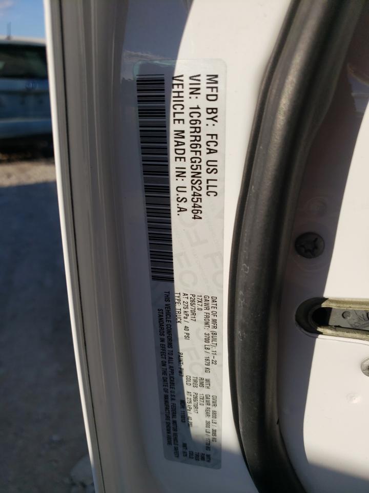 2022 RAM 1500 CLASSIC TRADESMAN VIN:1C6RR6FG5NS245464