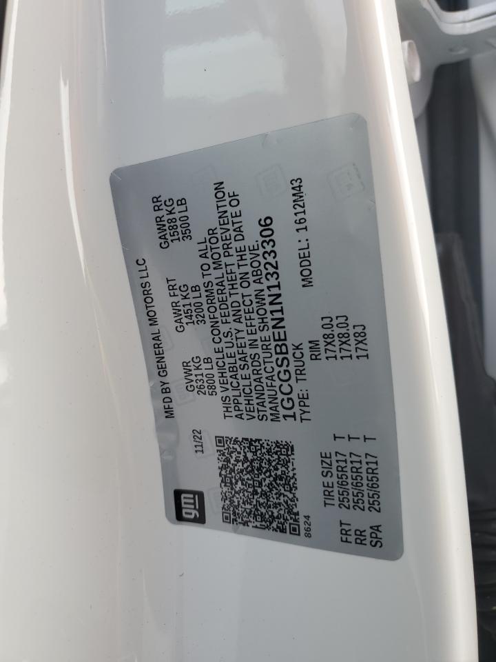 2022 CHEVROLET COLORADO VIN:1GCGSBEN1N1323306