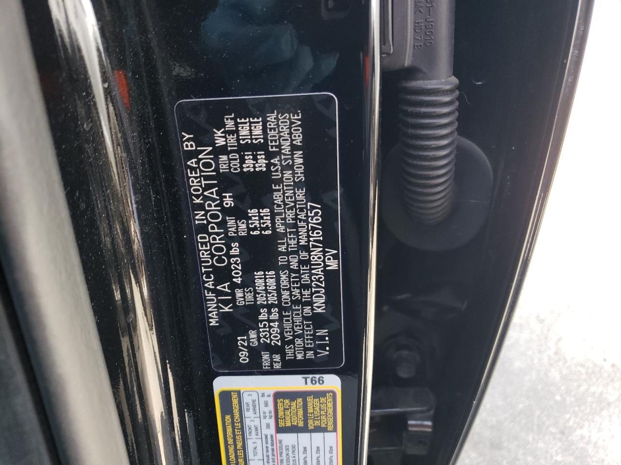 2022 KIA SOUL LX VIN:KNDJ23AU8N7167657