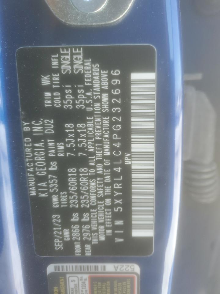 2023 KIA SORENTO S VIN:5XYRL4LC4PG232696