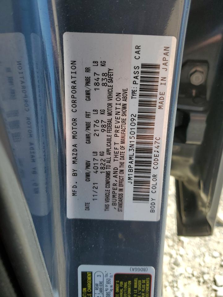 2022 MAZDA 3 PREMIUM VIN:JM1BPAML3N1501092