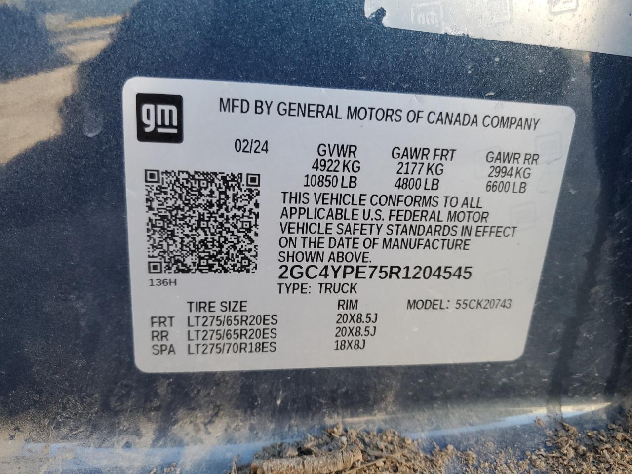 2024 CHEVROLET SILVERADO K2500 HEAVY DUTY LTZ VIN:2GC4YPE75R1204545