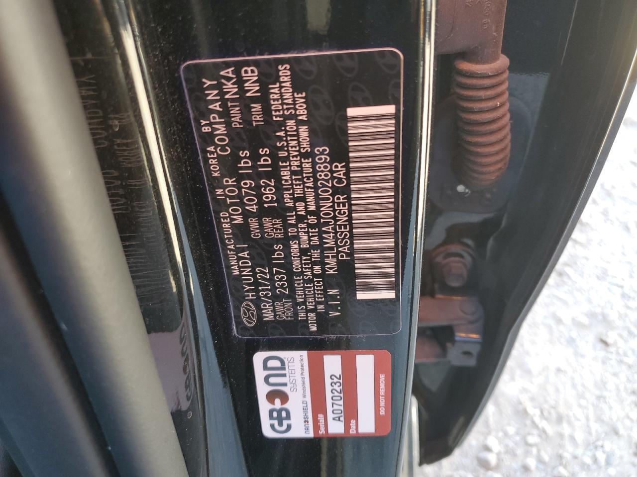2022 HYUNDAI ELANTRA BLUE VIN:KMHLM4AJ0NU028893