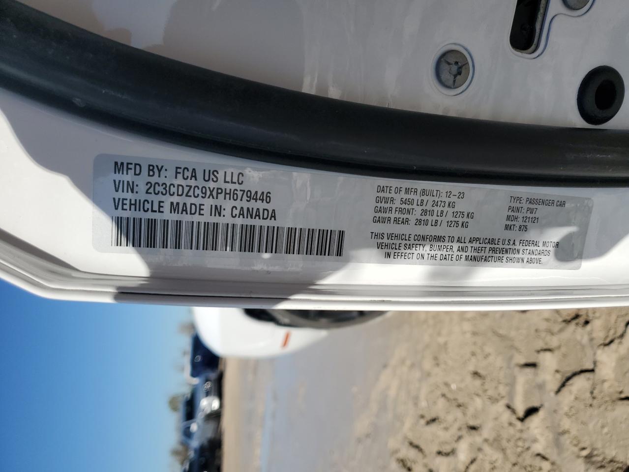 2023 DODGE CHALLENGER SRT HELLCAT VIN:2C3CDZC9XPH679446