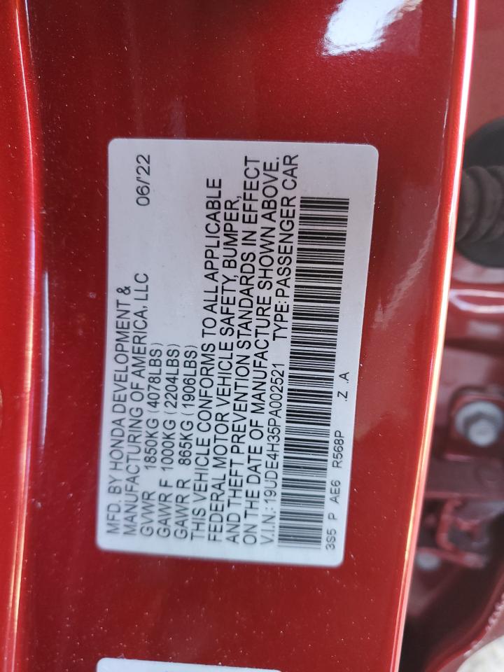 2023 ACURA INTEGRA A-SPEC VIN:19UDE4H35PA002521