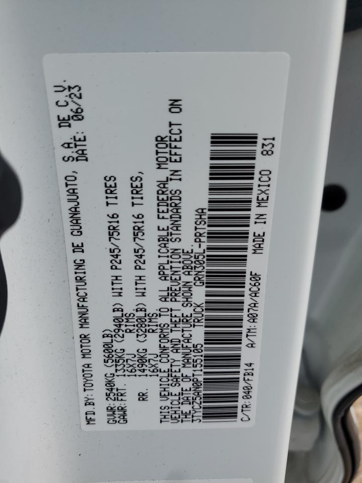 2023 TOYOTA TACOMA DOUBLE CAB VIN:3TYCZ5AN0PT155105