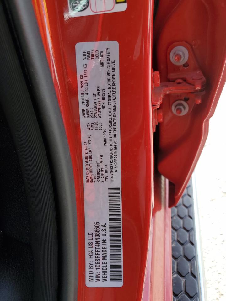 2022 RAM 1500 BIG HORN/LONE STAR VIN:1C6SRFFT4NN386605