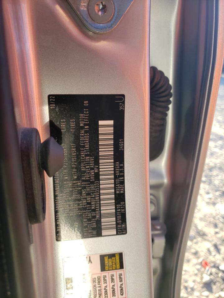 2022 TOYOTA COROLLA CROSS LE VIN:7MUBAAAG0NV035333