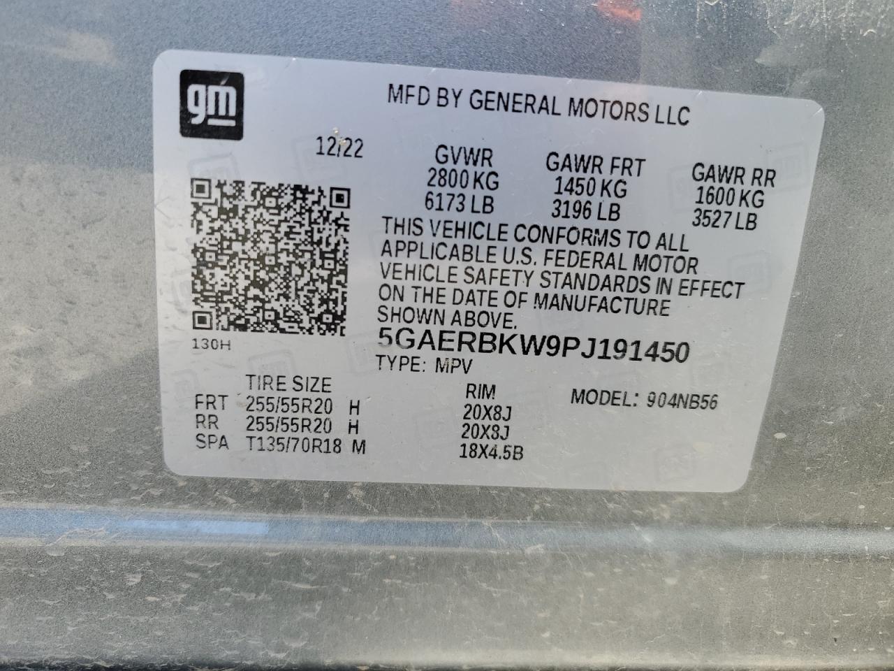 2023 BUICK ENCLAVE ESSENCE VIN:5GAERBKW9PJ191450