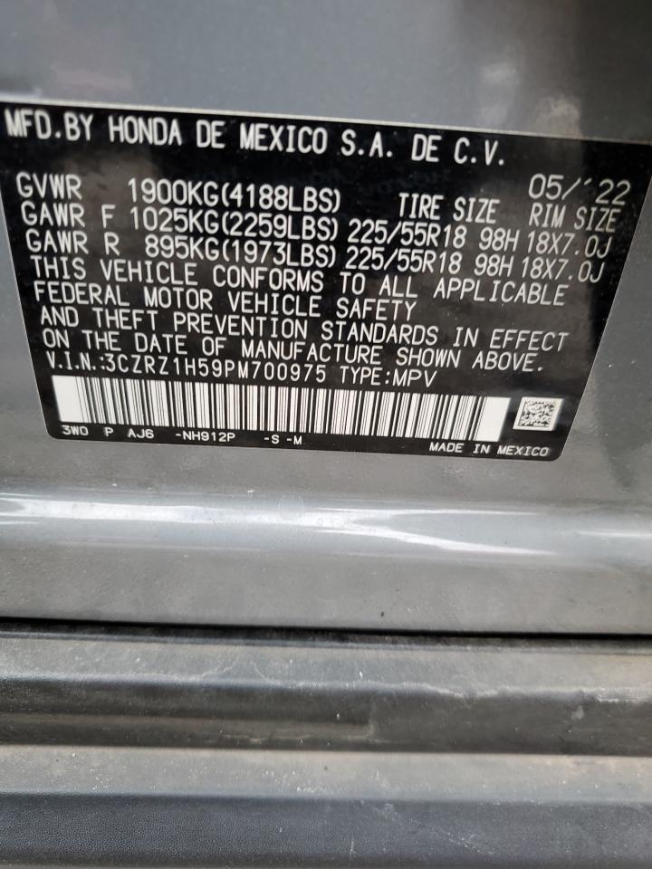 2023 HONDA HR-V SPORT VIN:3CZRZ1H59PM700975