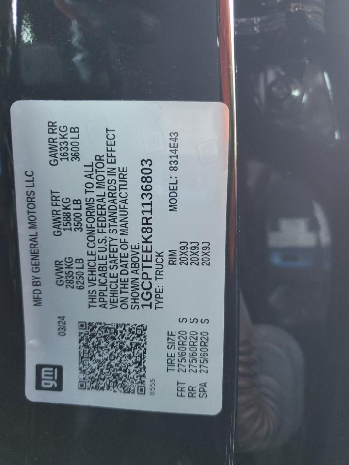 2024 CHEVROLET COLORADO TRAIL BOSS VIN:1GCPTEEK8R1136803