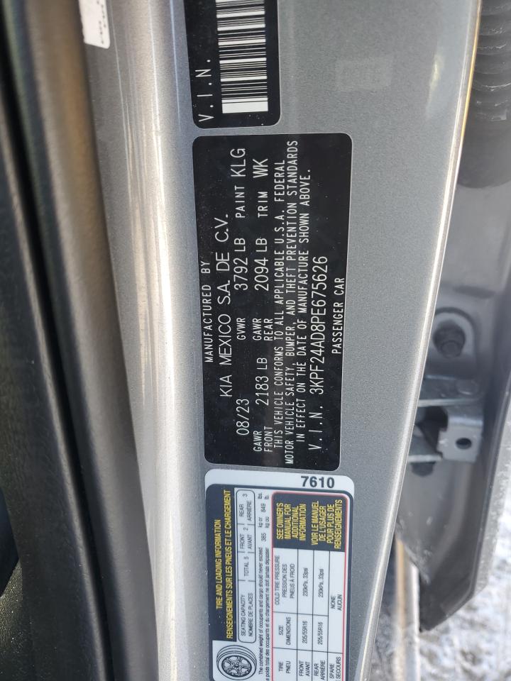 2023 KIA FORTE LX VIN:3KPF24AD8PE675626