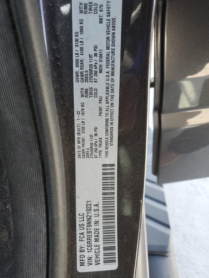 2022 RAM 1500 BIG HORN/LONE STAR VIN:1C6RREBT9NN219221