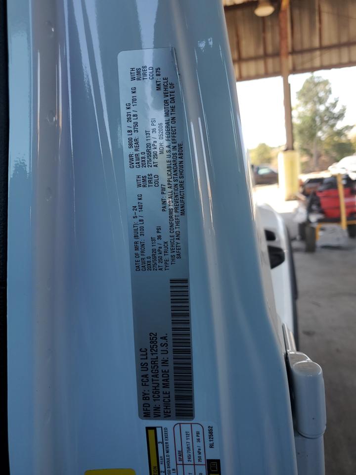 2024 JEEP GLADIATOR SPORT VIN:1C6HJTAG5RL125852