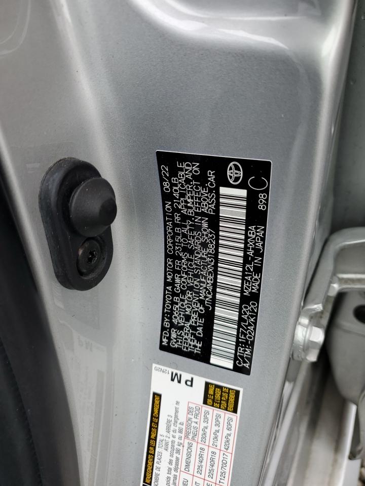 2022 TOYOTA COROLLA XSE VIN:JTNC4MBEXN3188237