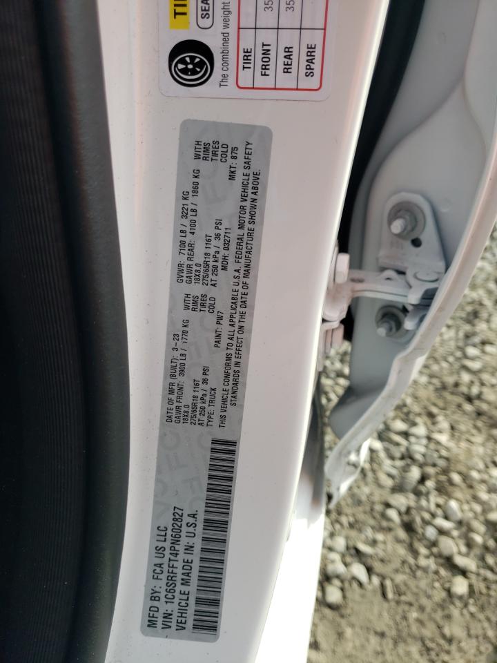 2023 RAM 1500 BIG HORN/LONE STAR VIN:1C6SRFFT4PN602827