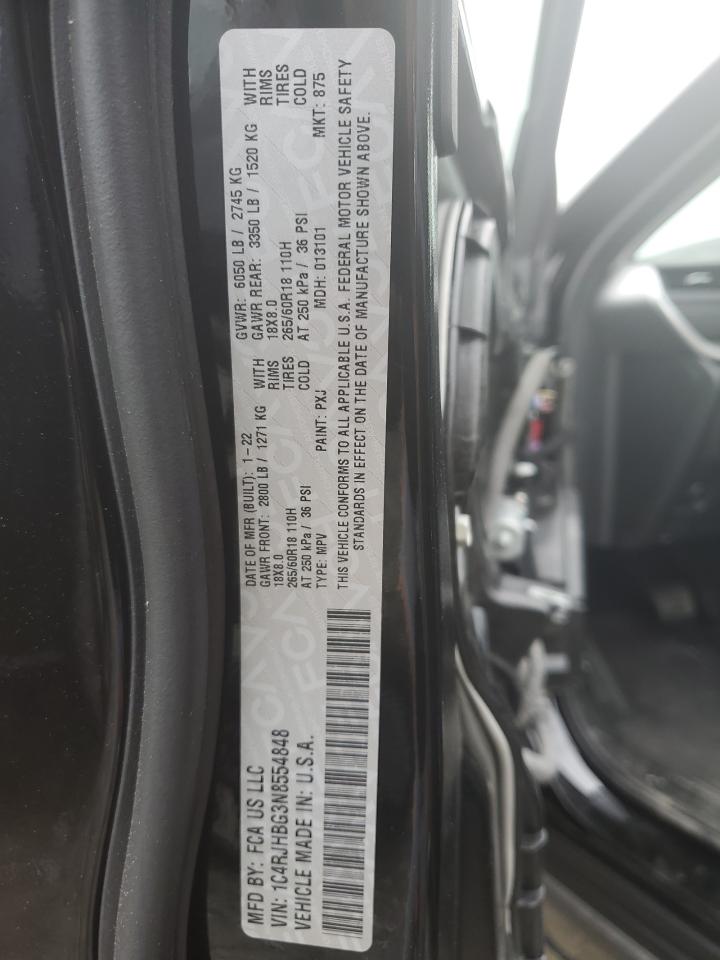 2022 JEEP GRAND CHEROKEE LIMITED VIN:1C4RJHBG3N8554848