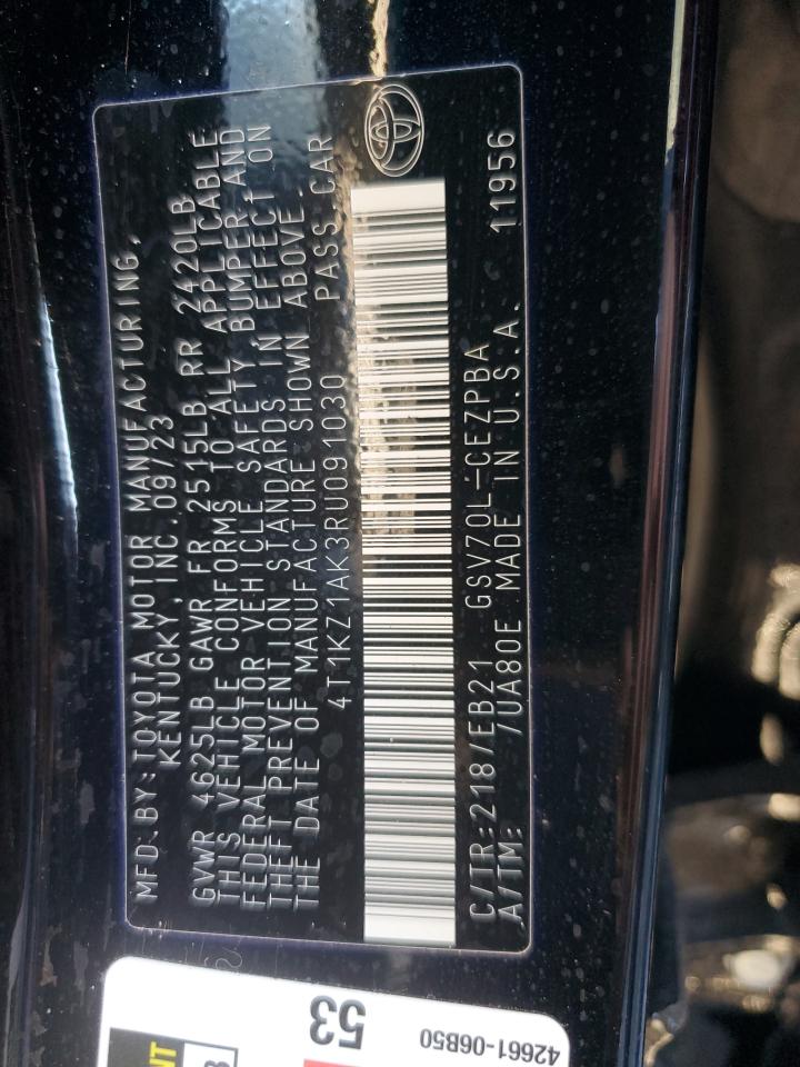 2024 TOYOTA CAMRY TRD VIN:4T1KZ1AK3RU091030