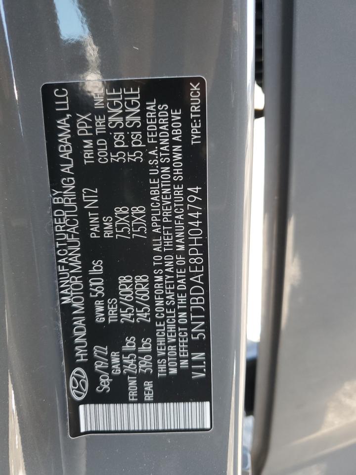 2023 HYUNDAI SANTA CRUZ SEL VIN:5NTJBDAE8PH044794