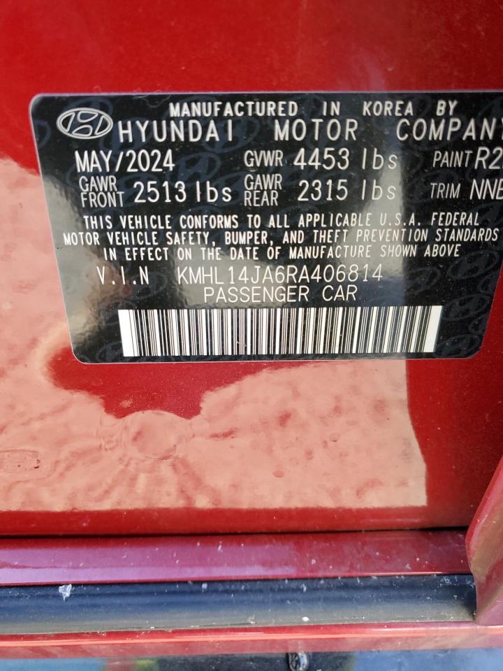 2024 HYUNDAI SONATA SEL VIN:KMHL14JA6RA406814