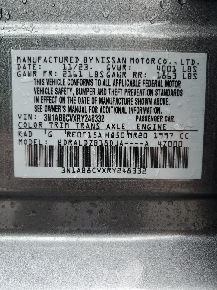 2024 NISSAN SENTRA SV VIN:3N1AB8CVXRY248332